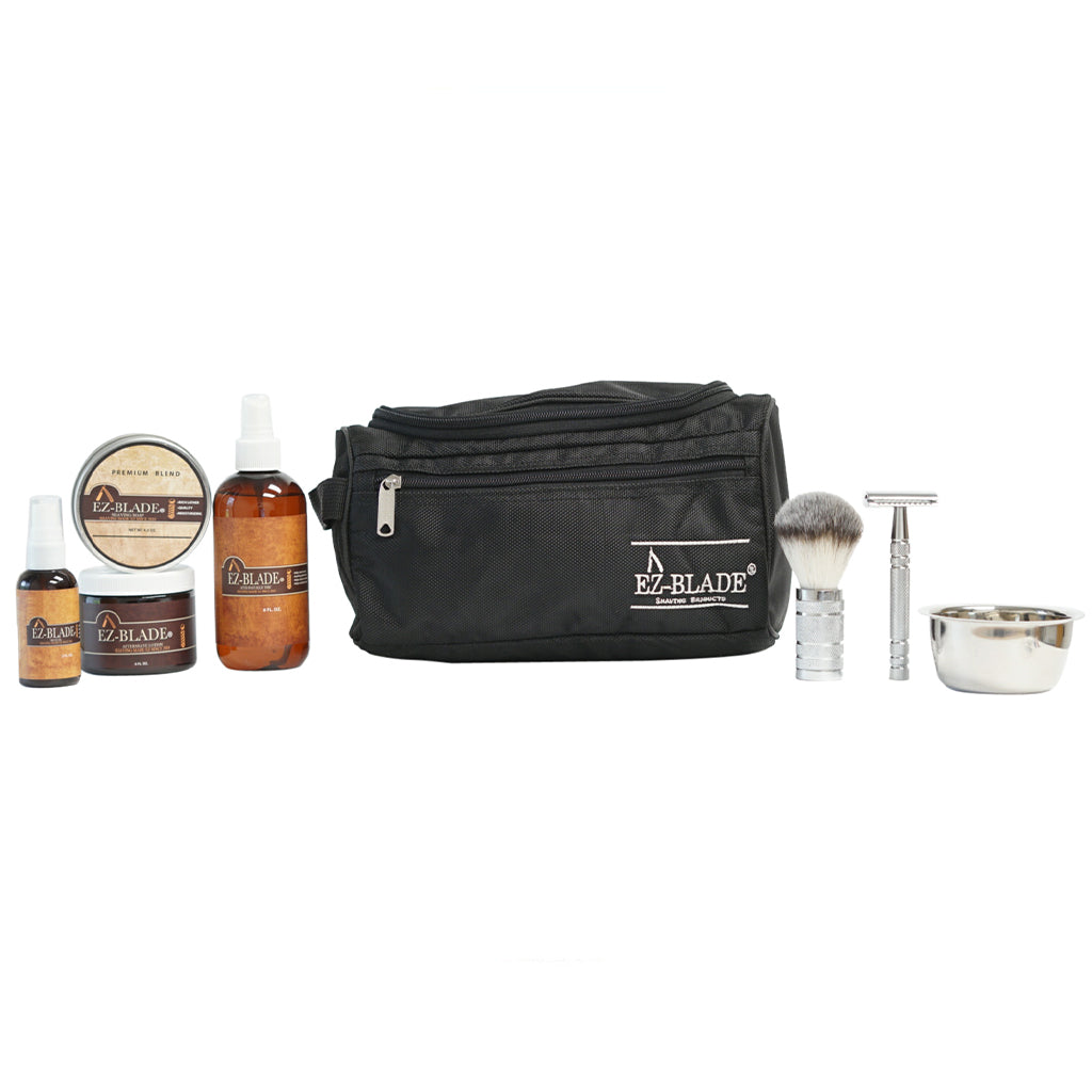 Mens Safety Razor Shave Kit Toiletry Bag EZ BLADE EZ BLADE Shaving Products