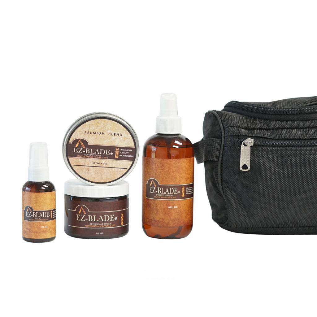 Mens Safety Razor Shave Kit Toiletry Bag EZ BLADE EZ BLADE Shaving Products